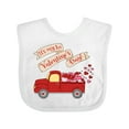 thumbnail image 1 of Inktastic It's My 1st Valentine's Day with Red Truck and Hearts Boys or Girls Baby Bib, 1 of 4