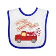 thumbnail image 1 of Inktastic It's My 1st Valentine's Day with Red Truck and Hearts Boys or Girls Baby Bib, 1 of 4