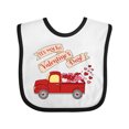thumbnail image 1 of Inktastic It's My 1st Valentine's Day with Red Truck and Hearts Boys or Girls Baby Bib, 1 of 4