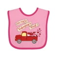 thumbnail image 1 of Inktastic It's My 1st Valentine's Day with Red Truck and Hearts Boys or Girls Baby Bib, 1 of 4