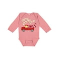 thumbnail image 1 of Inktastic It's My 1st Valentine's Day with Red Truck and Hearts Boys or Girls Long Sleeve Baby Bodysuit, 1 of 5
