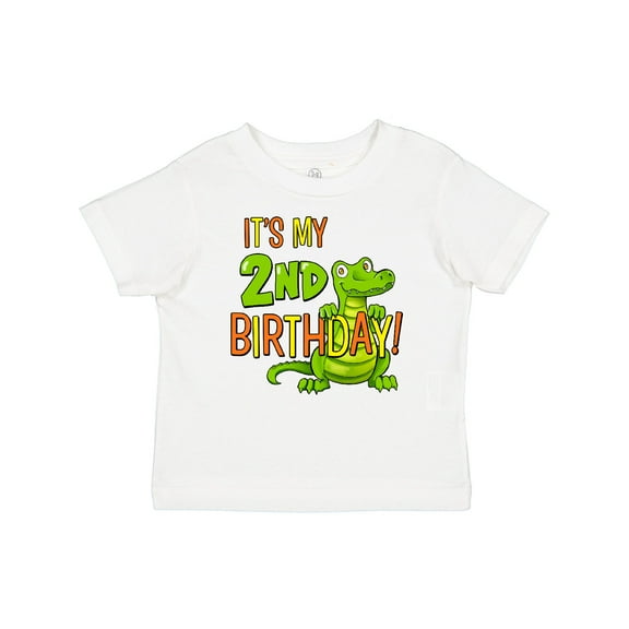 Inktastic It's My 2nd Birthday with Cute Green Alligator Boys or Girls Baby T-Shirt