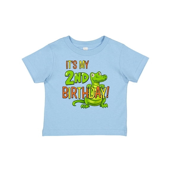 Inktastic It's My 2nd Birthday with Cute Green Alligator Boys or Girls Baby T-Shirt