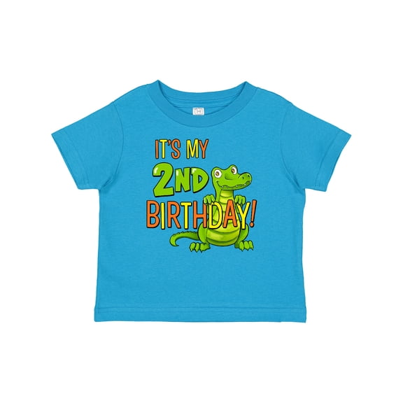 Inktastic It's My 2nd Birthday with Cute Green Alligator Boys or Girls Baby T-Shirt