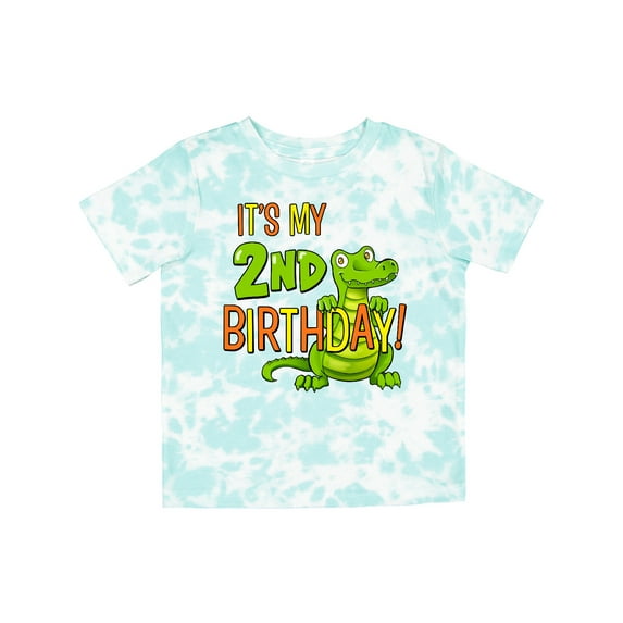 Inktastic It's My 2nd Birthday with Cute Green Alligator Boys or Girls Toddler T-Shirt