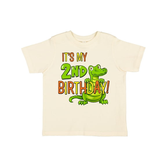 Inktastic It's My 2nd Birthday with Cute Green Alligator Boys or Girls Toddler T-Shirt