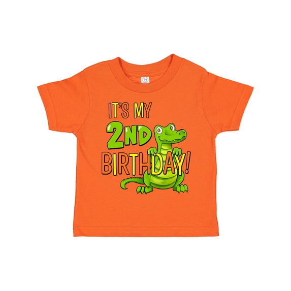 Inktastic It's My 2nd Birthday with Cute Green Alligator Boys or Girls Toddler T-Shirt