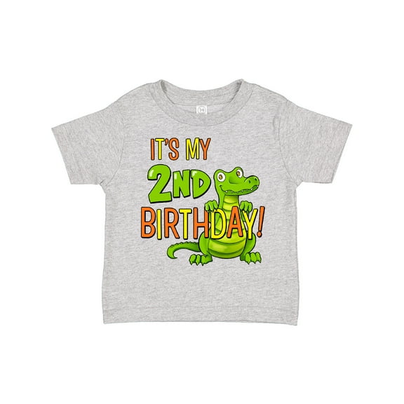 Inktastic It's My 2nd Birthday with Cute Green Alligator Boys or Girls Toddler T-Shirt