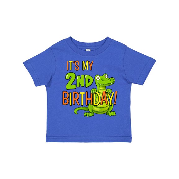 Inktastic It's My 2nd Birthday with Cute Green Alligator Boys or Girls Toddler T-Shirt