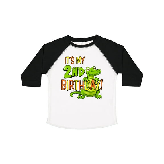 Inktastic It's My 2nd Birthday with Cute Green Alligator Boys or Girls Toddler T-Shirt