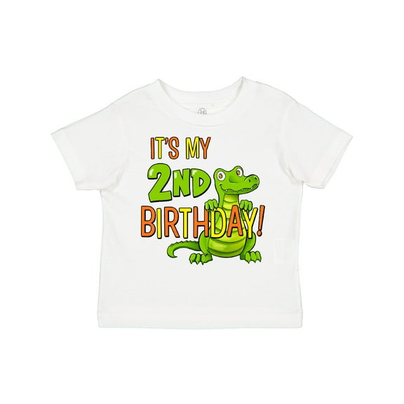 Inktastic It's My 2nd Birthday with Cute Green Alligator Boys or Girls Toddler T-Shirt