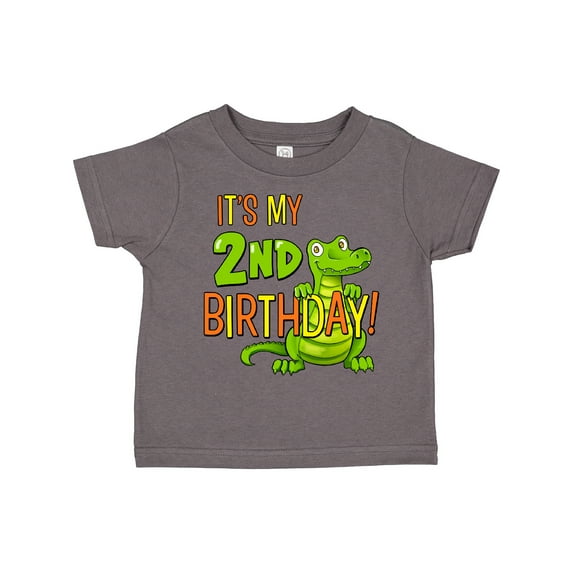 Inktastic It's My 2nd Birthday with Cute Green Alligator Boys or Girls Toddler T-Shirt