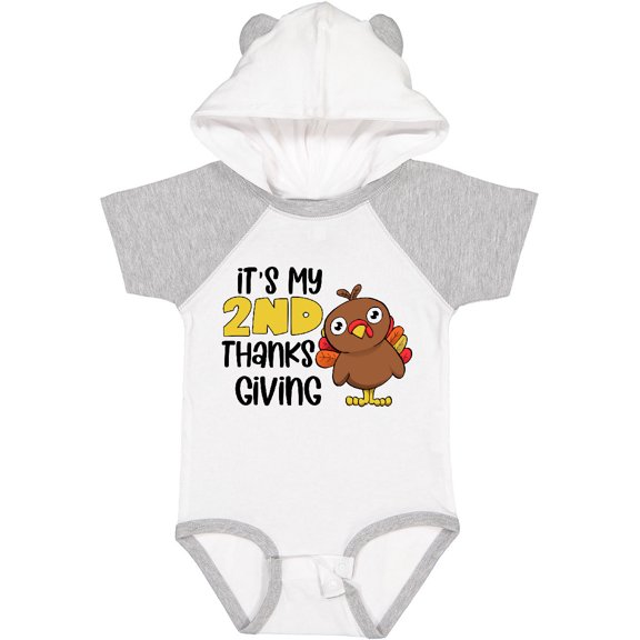 Inktastic It's My 2nd Thanksgiving Cute Turkey Boys or Girls Baby Bodysuit