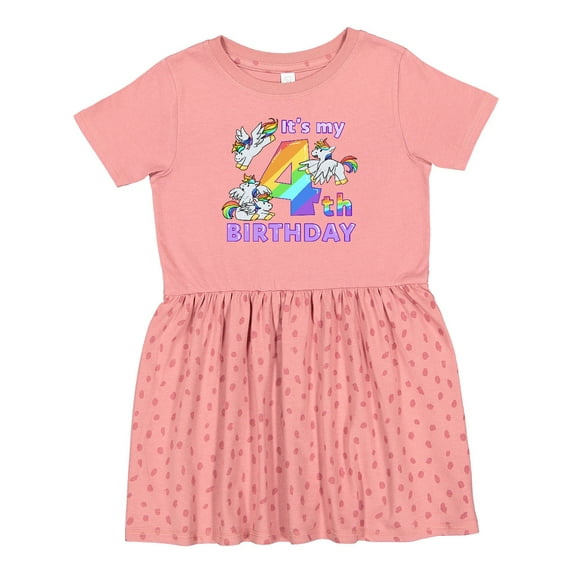 Inktastic It's My 4th Birthday Unicorn Girls Toddler Dress