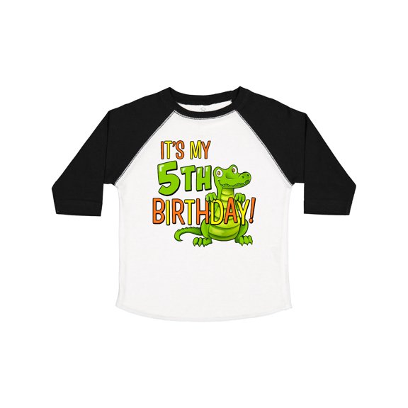 Inktastic It's My 5th Birthday with Cute Green Alligator Boys or Girls Toddler T-Shirt