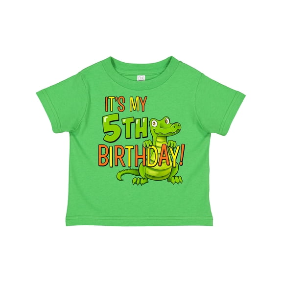 Inktastic It's My 5th Birthday with Cute Green Alligator Boys or Girls Toddler T-Shirt