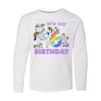 Inktastic It's My 6th Birthday Unicorn Long Sleeve Youth T-Shirt