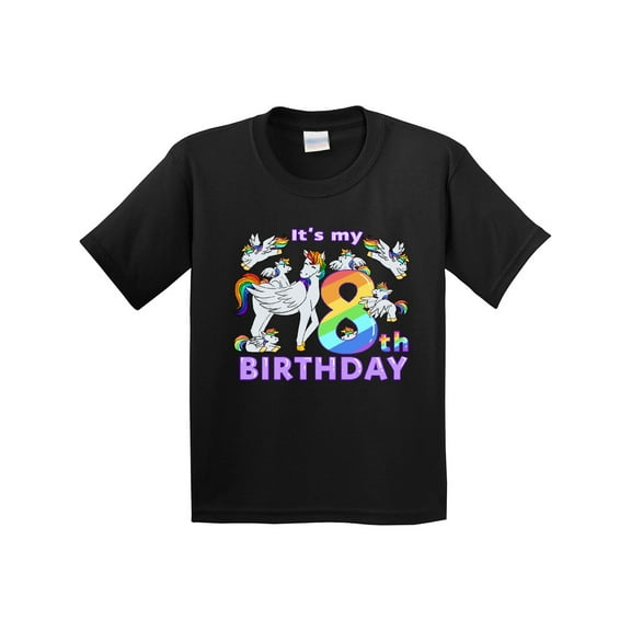 Inktastic It's My 8th Birthday Unicorn Youth T-Shirt