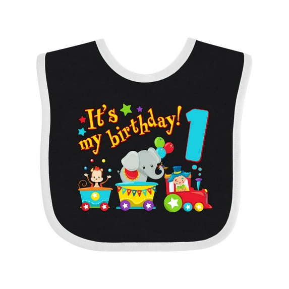 Inktastic It's My Birthday Circus Train 1st Birthday Boys or Girls Baby Bib