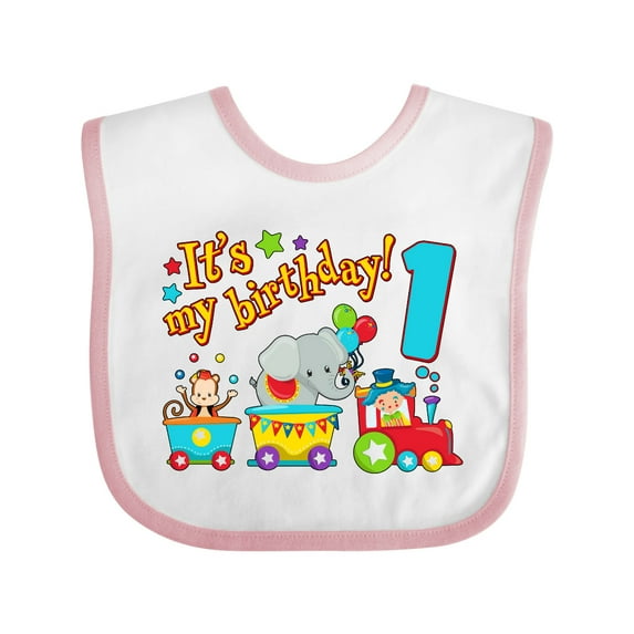 Inktastic It's My Birthday Circus Train 1st Birthday Boys or Girls Baby Bib