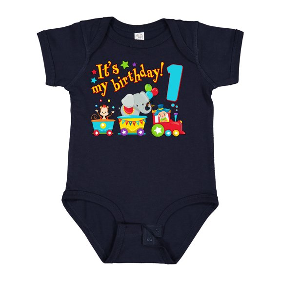 Inktastic It's My Birthday Circus Train 1st Birthday Boys or Girls Baby Bodysuit