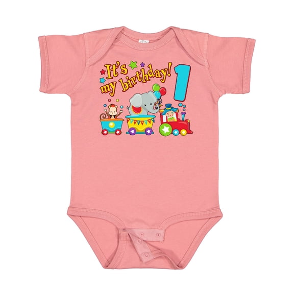 Inktastic It's My Birthday Circus Train 1st Birthday Boys or Girls Baby Bodysuit