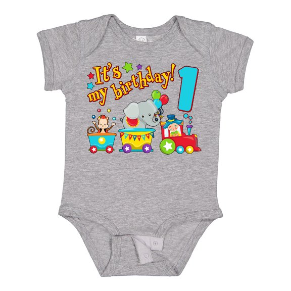 Inktastic It's My Birthday Circus Train 1st Birthday Boys or Girls Baby Bodysuit