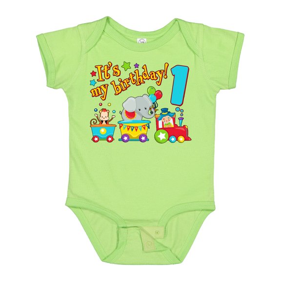 Inktastic It's My Birthday Circus Train 1st Birthday Boys or Girls Baby Bodysuit