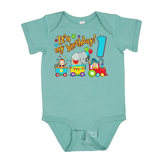 Inktastic It's My Birthday Circus Train 1st Birthday Boys or Girls Baby Bodysuit