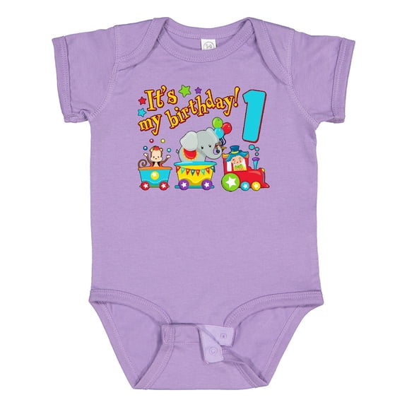 Inktastic It's My Birthday Circus Train 1st Birthday Boys or Girls Baby Bodysuit