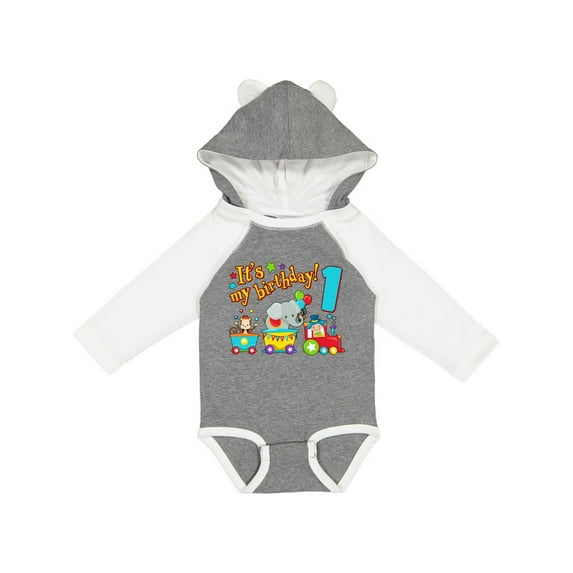 Inktastic It's My Birthday Circus Train 1st Birthday Boys or Girls Long Sleeve Baby Bodysuit