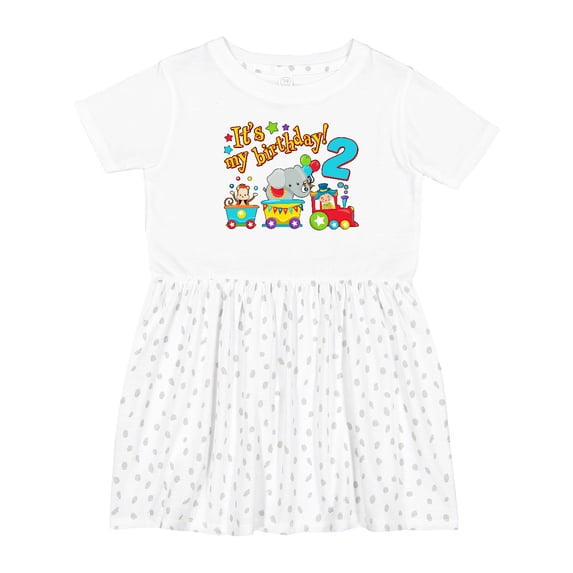 Inktastic It's My Birthday Circus Train 2nd Birthday Girls Toddler Dress