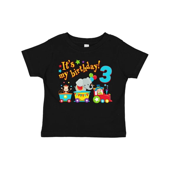 Inktastic It's My Birthday Circus Train 3rd Birthday Boys or Girls Toddler T-Shirt