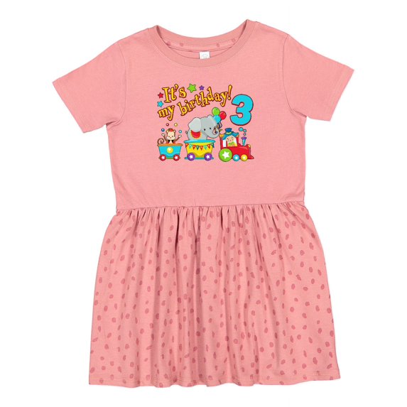 Inktastic It's My Birthday Circus Train 3rd Birthday Girls Toddler Dress