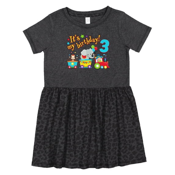 Inktastic It's My Birthday Circus Train 3rd Birthday Girls Toddler Dress