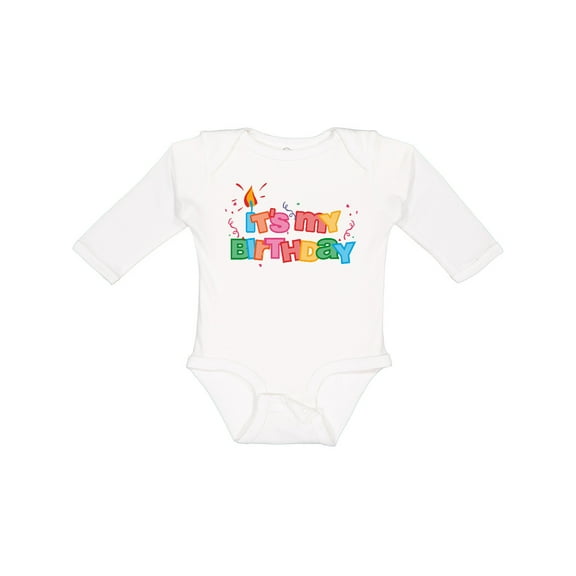 Inktastic It's My Birthday Letters Boys or Girls Long Sleeve Baby Bodysuit