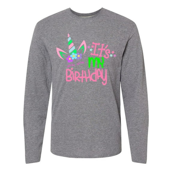 Inktastic It's My Birthday Unicorn Long Sleeve T-Shirt