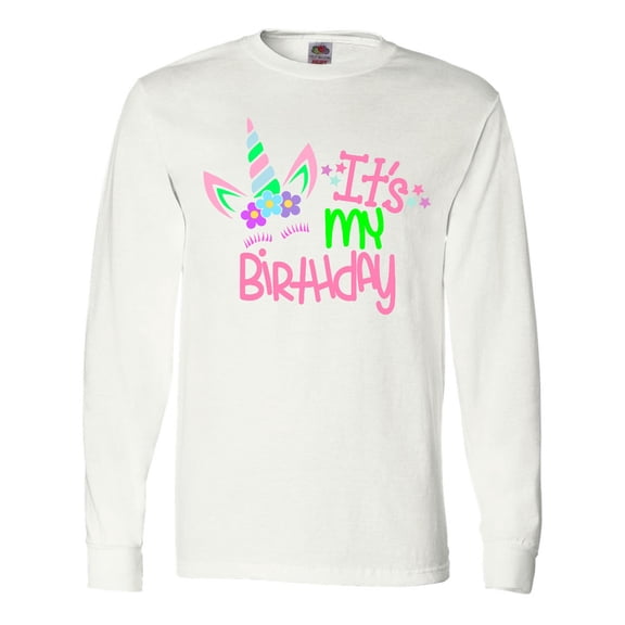 Inktastic It's My Birthday Unicorn Long Sleeve T-Shirt