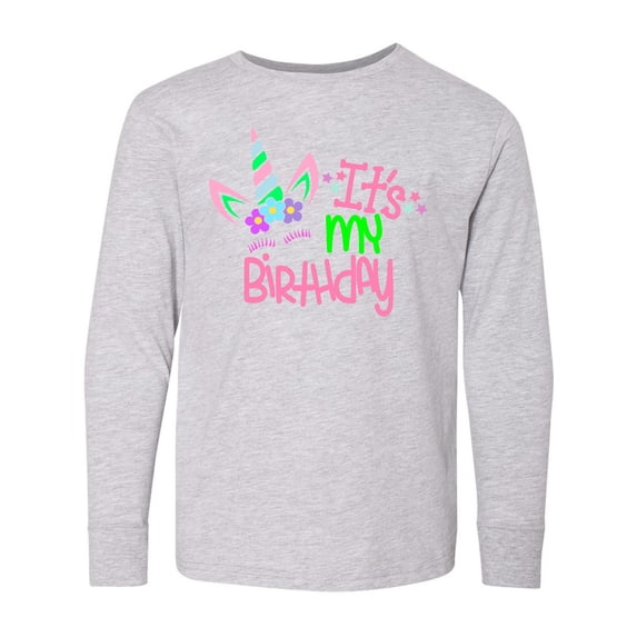 Inktastic It's My Birthday Unicorn Long Sleeve Youth T-Shirt