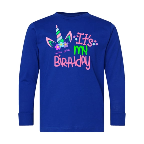 Inktastic It's My Birthday Unicorn Long Sleeve Youth T-Shirt