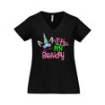 thumbnail image 1 of Inktastic It's My Birthday Unicorn Women's Plus Size V-Neck T-Shirt, 1 of 5