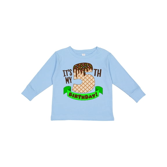 Inktastic It's My Fifth Birthday Chocolate Ice Cream Boys or Girls Long Sleeve Toddler T-Shirt