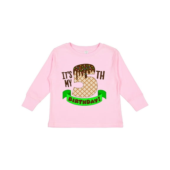 Inktastic It's My Fifth Birthday Chocolate Ice Cream Boys or Girls Long Sleeve Toddler T-Shirt