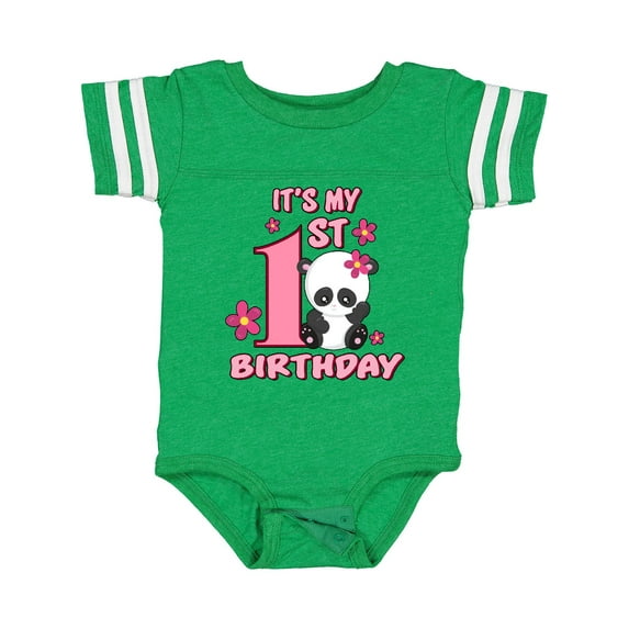 Inktastic It's My First Birthday with Panda Bear Girls Baby Bodysuit