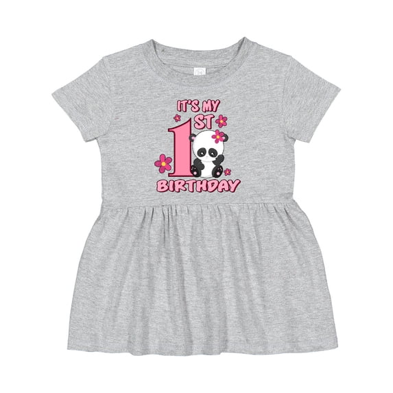 Inktastic It's My First Birthday with Panda Bear Girls Baby Dress