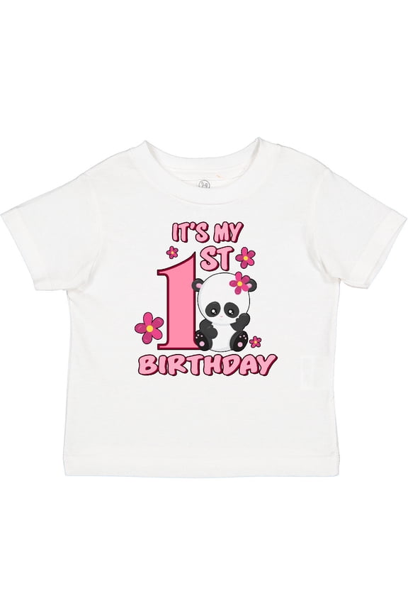 It's My First Birthday with Panda Bear Girls Baby T-Shirt