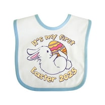 Inktastic It's My First Easter 2025 Boys or Girls Baby Bib