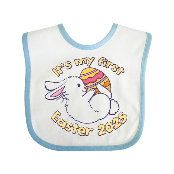 Inktastic It's My First Easter 2025 Boys or Girls Baby Bib