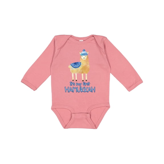 Inktastic It's My First Hanukkah Boys or Girls Long Sleeve Baby Bodysuit