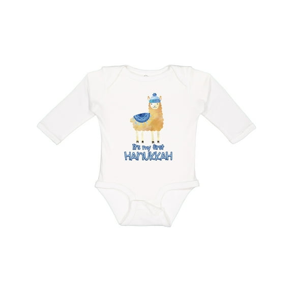 Inktastic It's My First Hanukkah Boys or Girls Long Sleeve Baby Bodysuit
